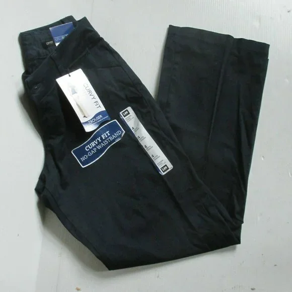 NWT LEE Blue Black Curvy Fit Pants Womens Size 2P~4P 28"x29"